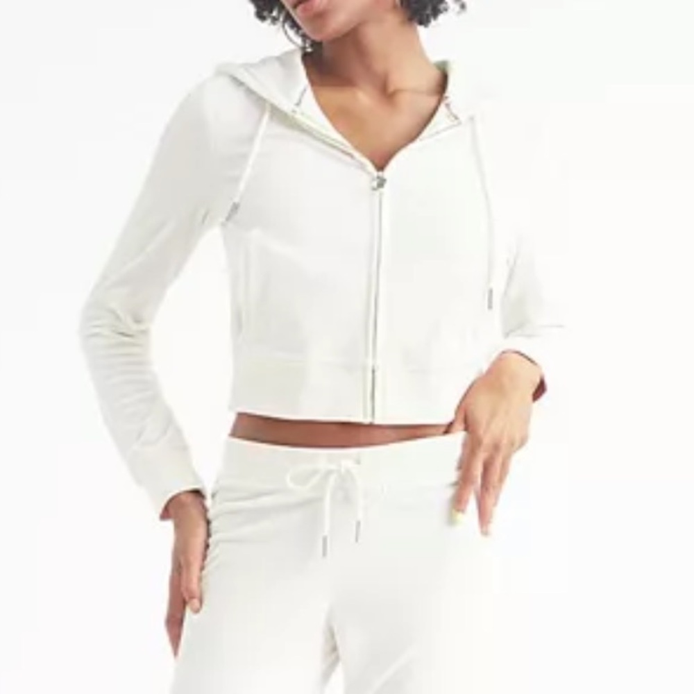 Juicy Couture White Rhinestone Logo Hoodie - Picture 3 of 7